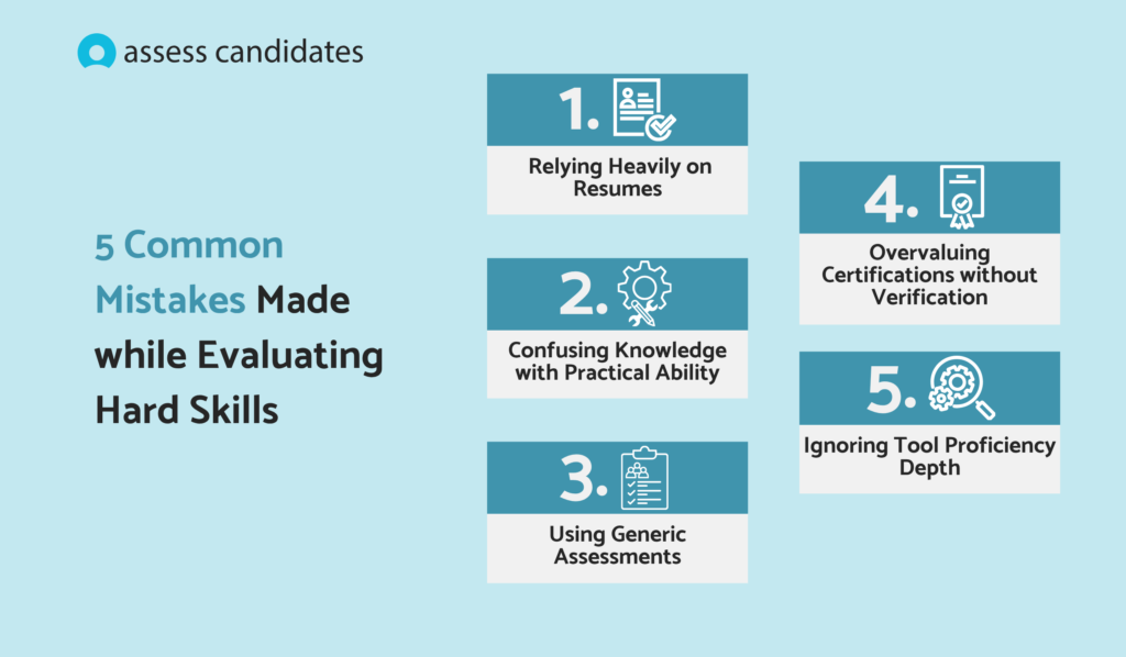 What are the common mistakes made when evaluating hard skills?