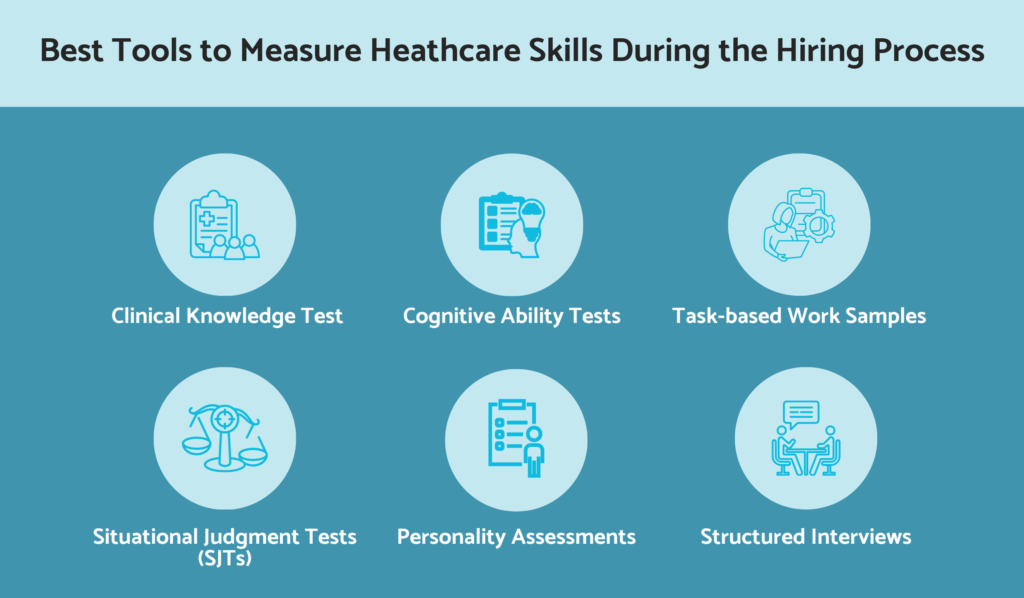 What are the best tools to measure healthcare skills during the hiring process?