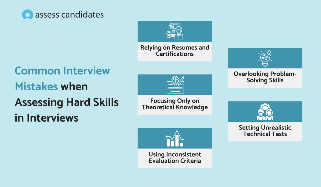 What are the common interview mistakes made when assessing hard skills?