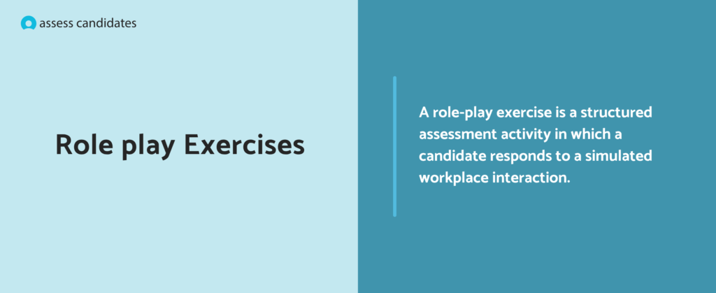 What are role-play exercises in assessment centers?